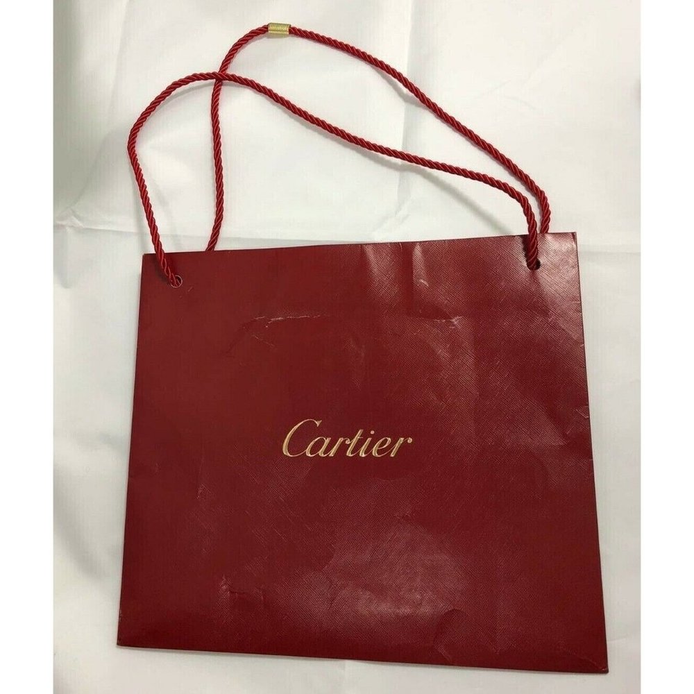 Cartier Red Reusable Paper Shopping Bag 12.6" x 11" x 4.6"